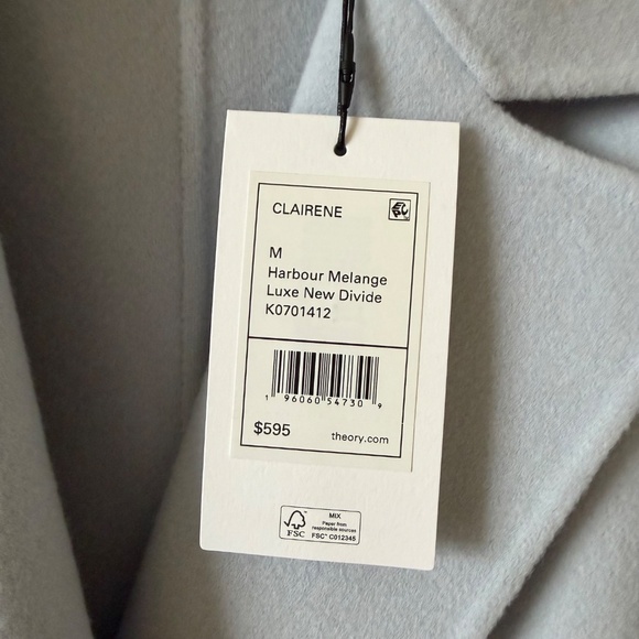 Theory Clairene Blazer in Harbor Melange (blue-gray), M - Picture 4 of 5